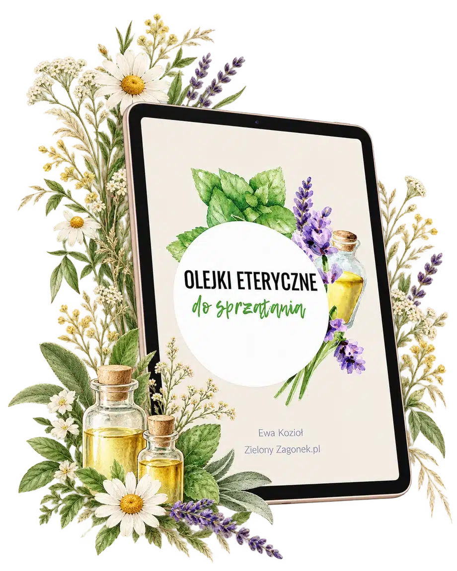 E-book „Olejki eteryczne do sprzątania” na tablecie